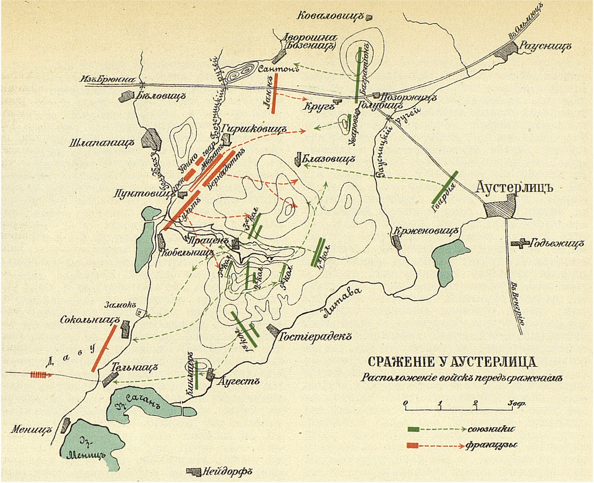 Карта сражение аустерлицкое сражение