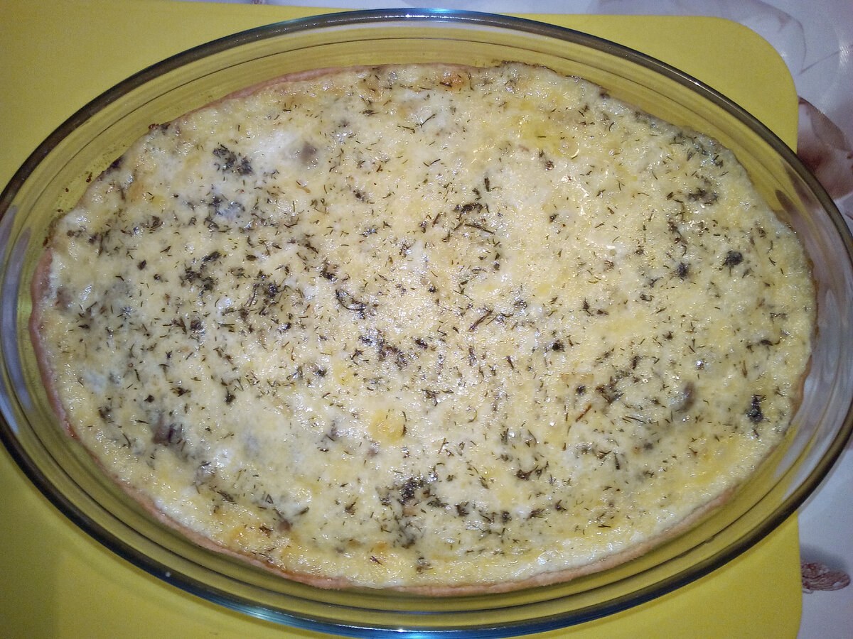 Лоранский пирог с курицей и грибами
