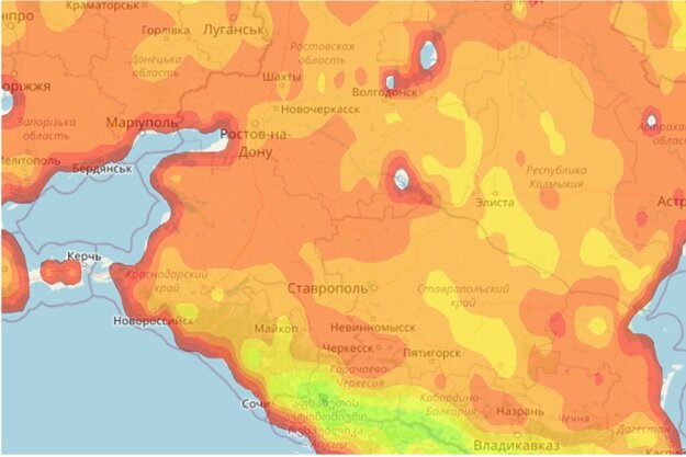 Рисунок 1. Влажность почвы на глубине 0-40 см, 20 декабря 2020 г.