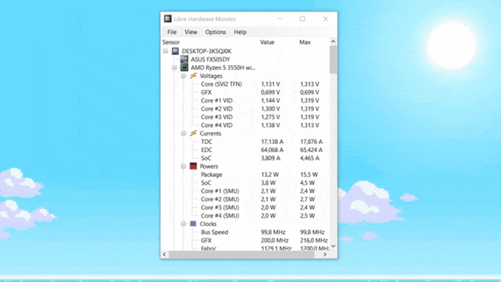 Такой интерфейс у программы LibreHardwareMonitor. Утилита в режиме реального времени мониторит состояние вашего ПК, но интерфейс как минимум отпугивает.