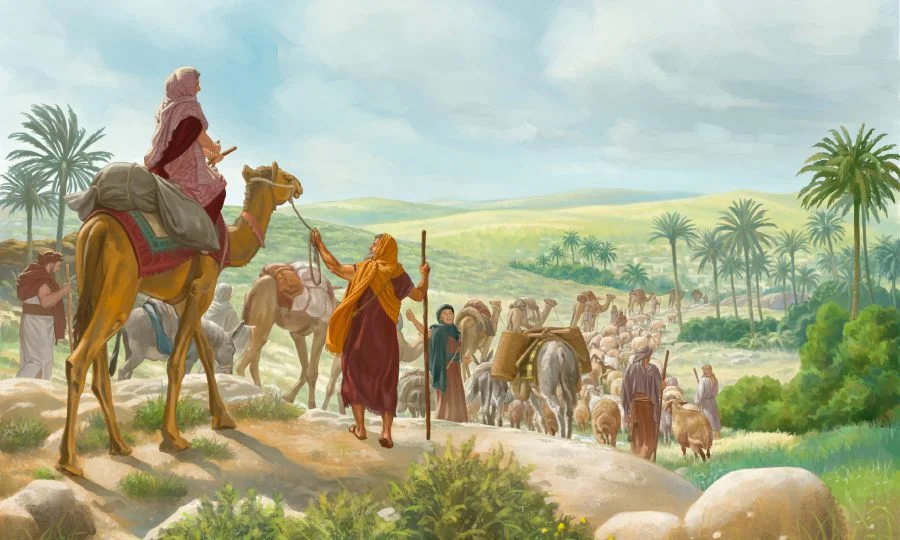 Аврам, Сара и Фарра с семейством покидают шумерский город Ур (изображение из открытых источников "Библия онлайн")