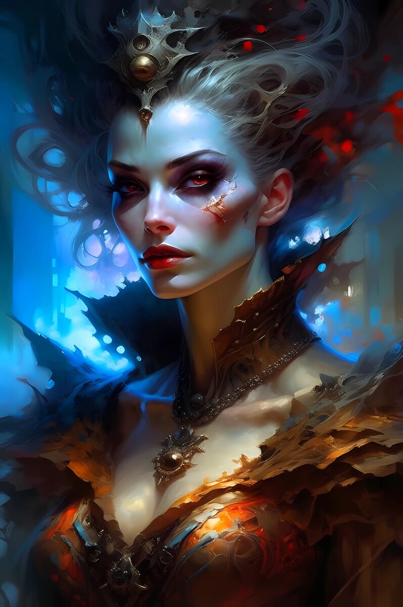Королева вампиров, art by AI Kandinsky 