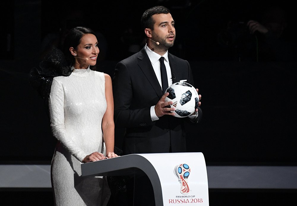 Alsou and Ivan Urgant at the Final Draw of the 2018 World Cup