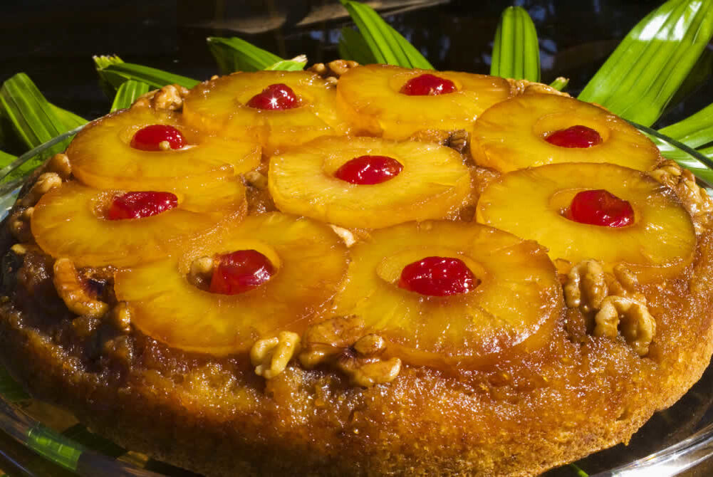 Пирог перевертыш с ананасами