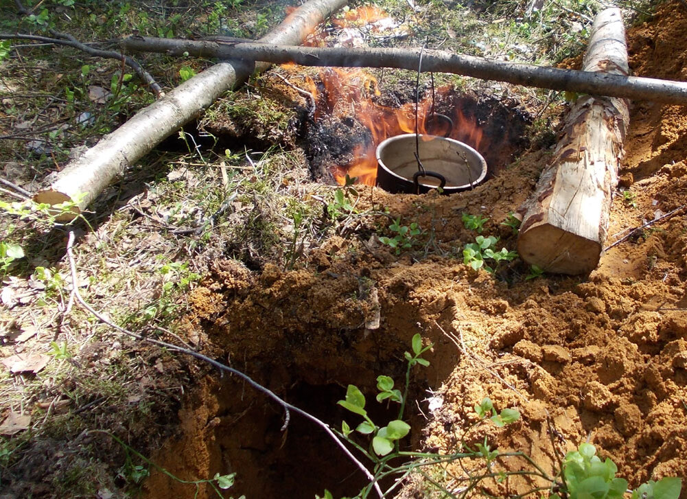 Дакотский очаг в лесу