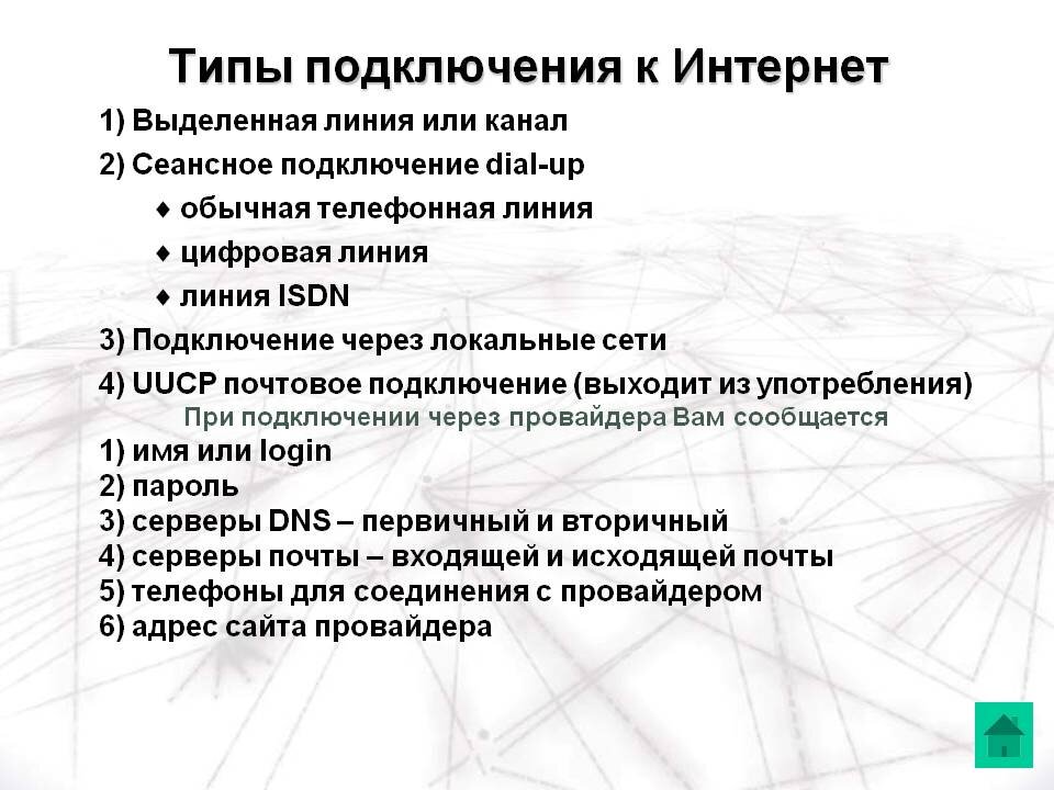 Какой тип подключения интернет Способы подключения к интернету Internet Дзен