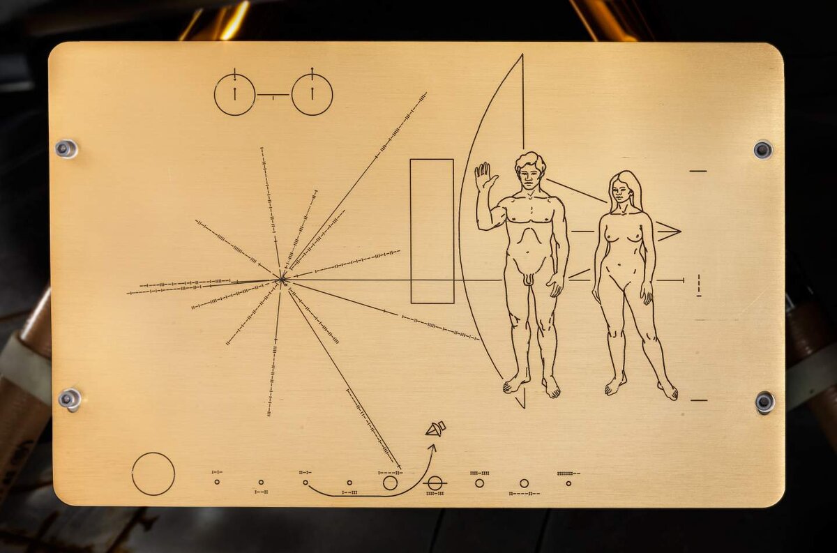 Космические послания. Золотая пластинка "Пионер-10" и "Вояджер".. Пластинка Пионер 10. Вояджер 1 Золотая пластина.