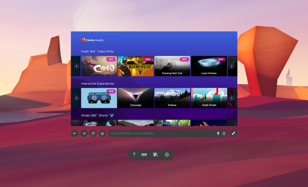 Вр браузер. Firefox reality. VR В браузере. Firefox VR browser. Firefox reality Android.