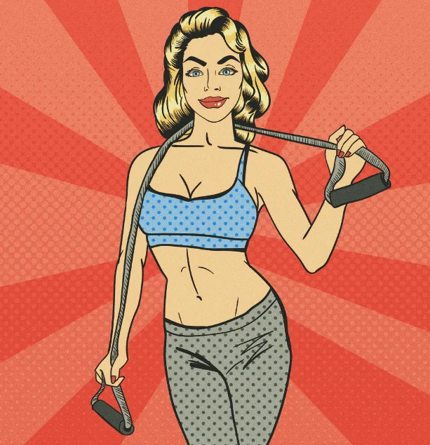 Комикс тренировка. Поп арт фитнес. Девушка похудение поп арт. Девушка фитнес поп арт. Спорт иллюстрации в стиле поп-арт.