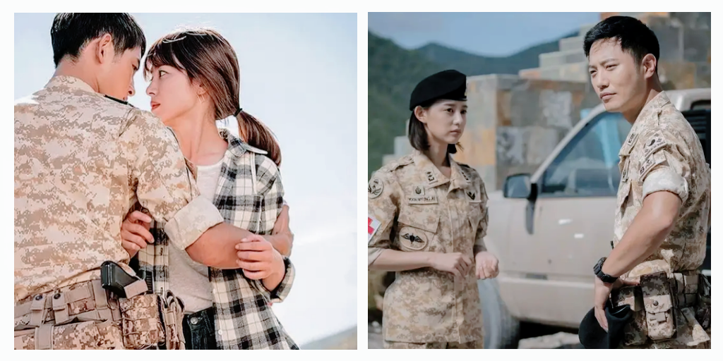 Кадры из дорамы "Потомки солнца".