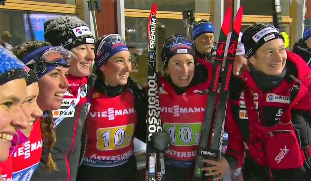 Женская сборная Швейцарии по биатлону - серебряный призёр эстафетной гонки в Эстерсунде (2019/2020).