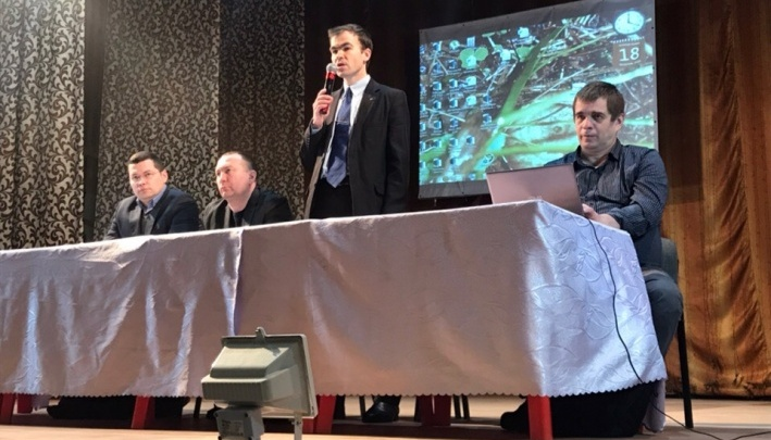 Евгений Бобров на встрече в Урдоме. Февраль 2019 года.