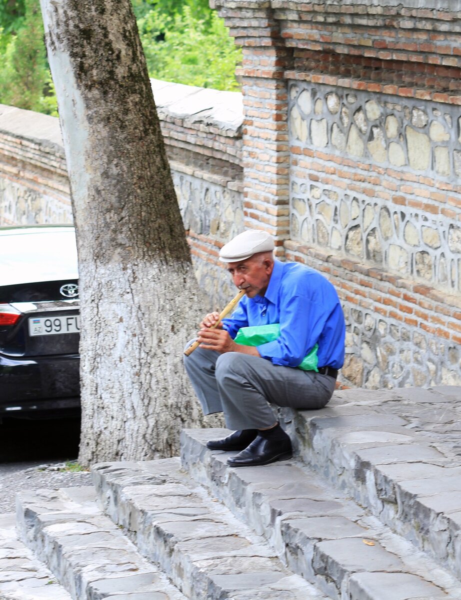 Местный дедушка в Шеки