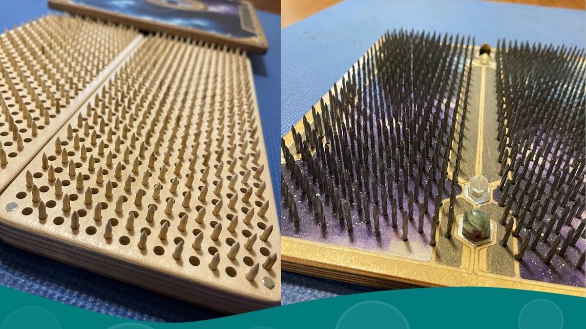 Мои доски с гвоздями. С бамбуковыми гвоздями и металлическими гвоздями.