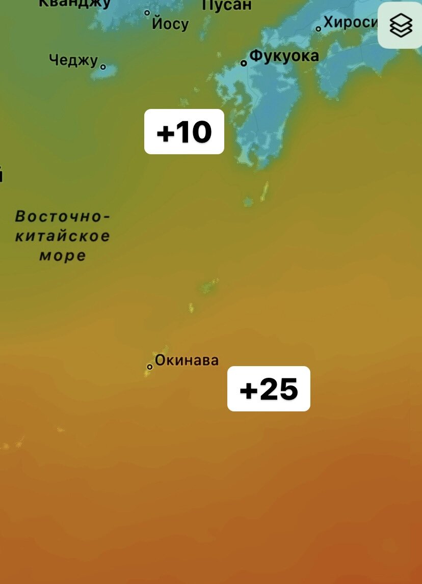 Авторское фото ( Карта, показывающая температуру воздуха ) 