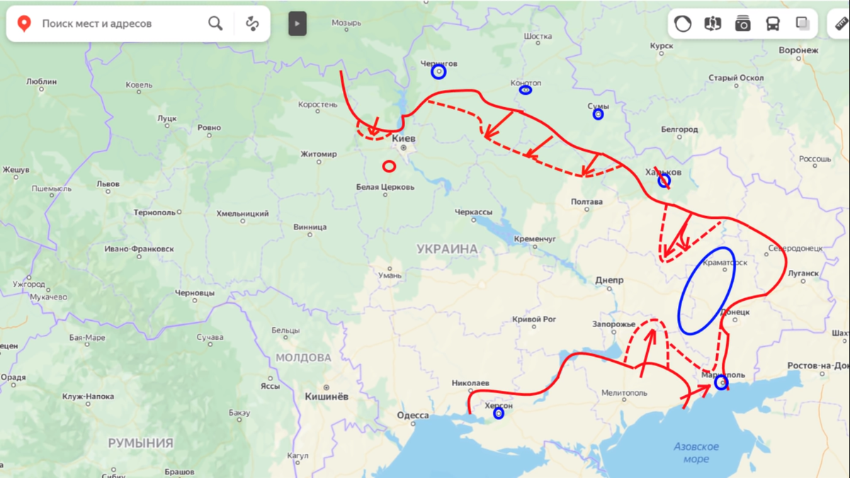 Продвижение ВС РФ на 27 февраля 2022