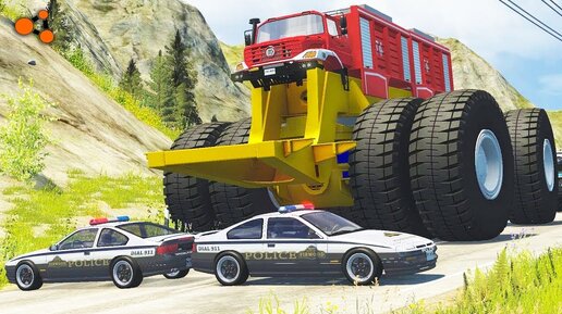 Гигантские Машины на БОЛЬШИХ КОЛЁСАХ BeamNG Drive Челлендж!