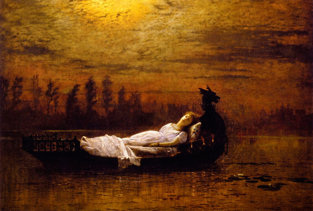 Волшебница шалот. Артур Хьюз леди шалотт. John Atkinson Grimshaw шалотт. Леди шалотт картина Джон Аткинсон. Гримшоу волшебница шалот.