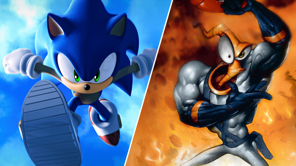 Ежик Соник и Червяк Джим - самые известные персонажи и символы SEGA