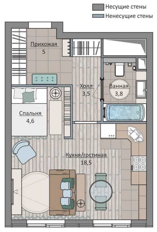 Один из вариантов дизайн-проекта, фото взята с сайта pinterest.com