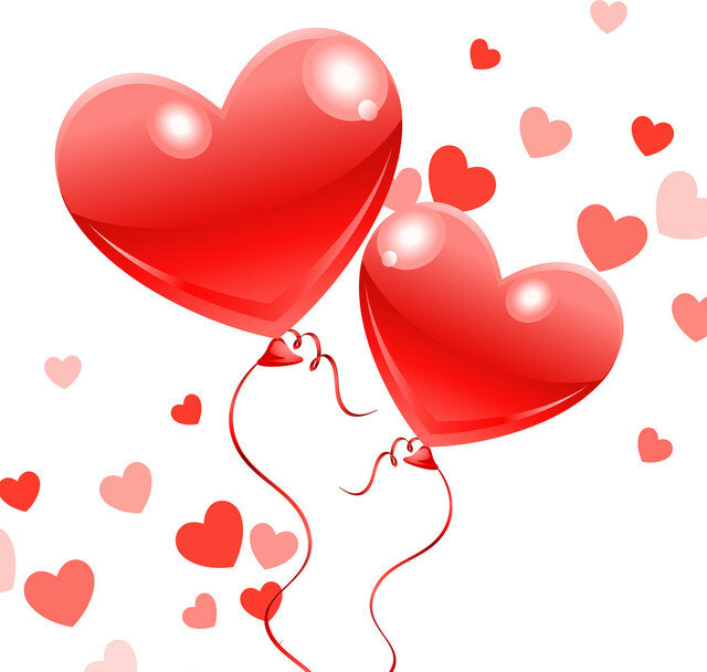 Шарики-сердца сердечки