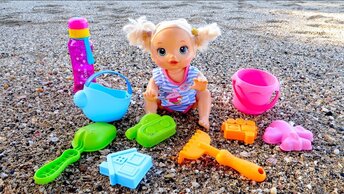 Куклы Пупсики На Море Играем В Песочек Игры для Самых Маленьких в Песочнице Игрушки Для детей