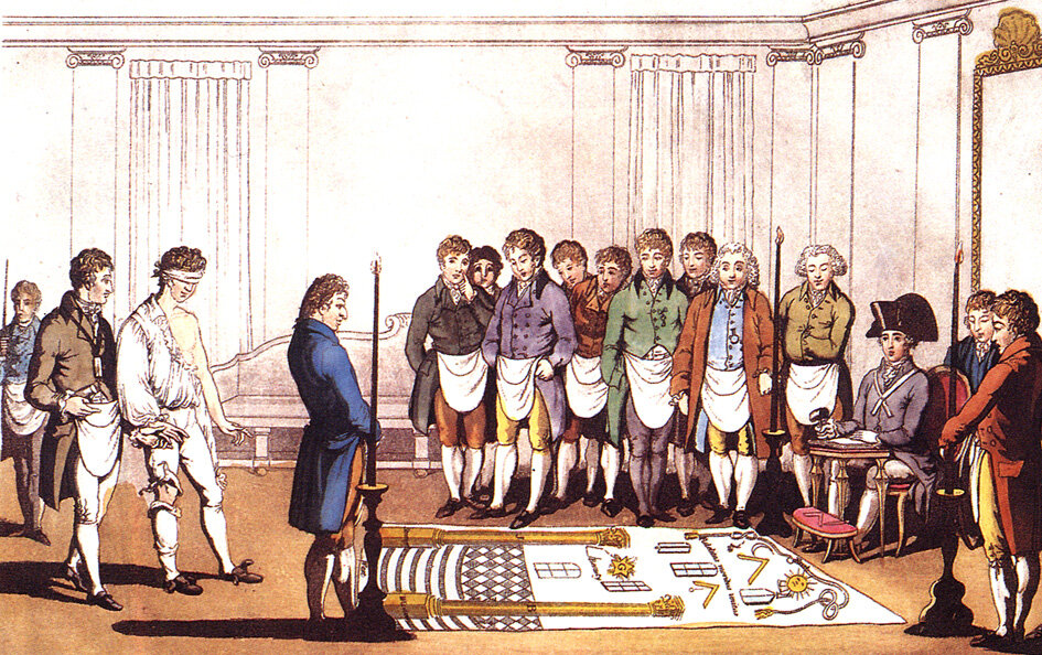 Масонское посвящение. Париж, 1745. Источник: wikipedia.org
