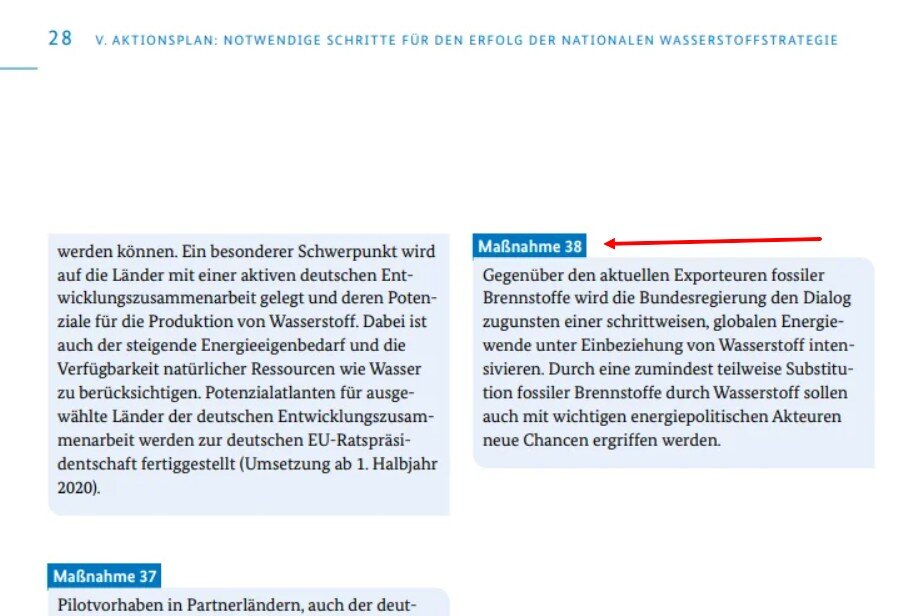 Пункт № 38 буквально просит Россию решить все водородные амбиции Германии. 