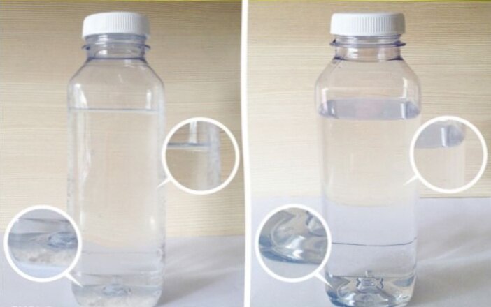 Обычно примеси выпадают на дно в виде осадка