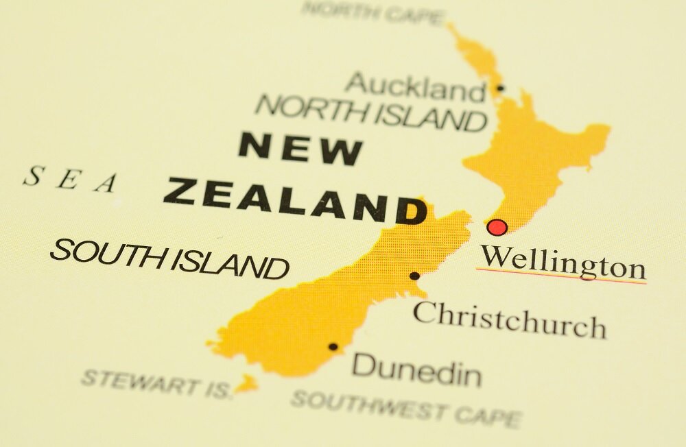 Новая Зеландия на карте