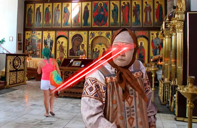 Доблестная бабка на защите православия