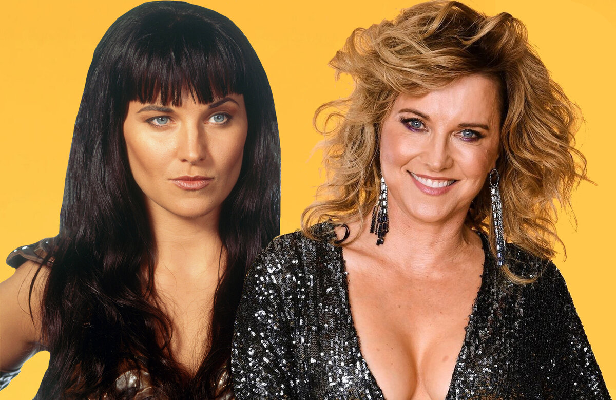 Люси Лоулесс в 1995 и 2019 гг