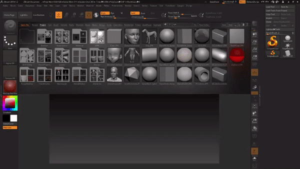 Так выглядит интерфейс программы ZBrush