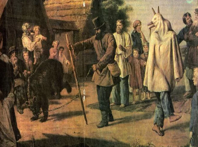 Рисс. Скоморохи в деревне (Рисс Франц Николаевич. Художник Франц Рисс. Франц Николаевич Рисс, написал картину «Скоморохи в деревне». Рисс Франц Николаевич художник