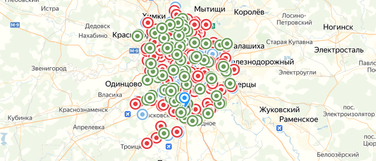 Карта московская область островцы