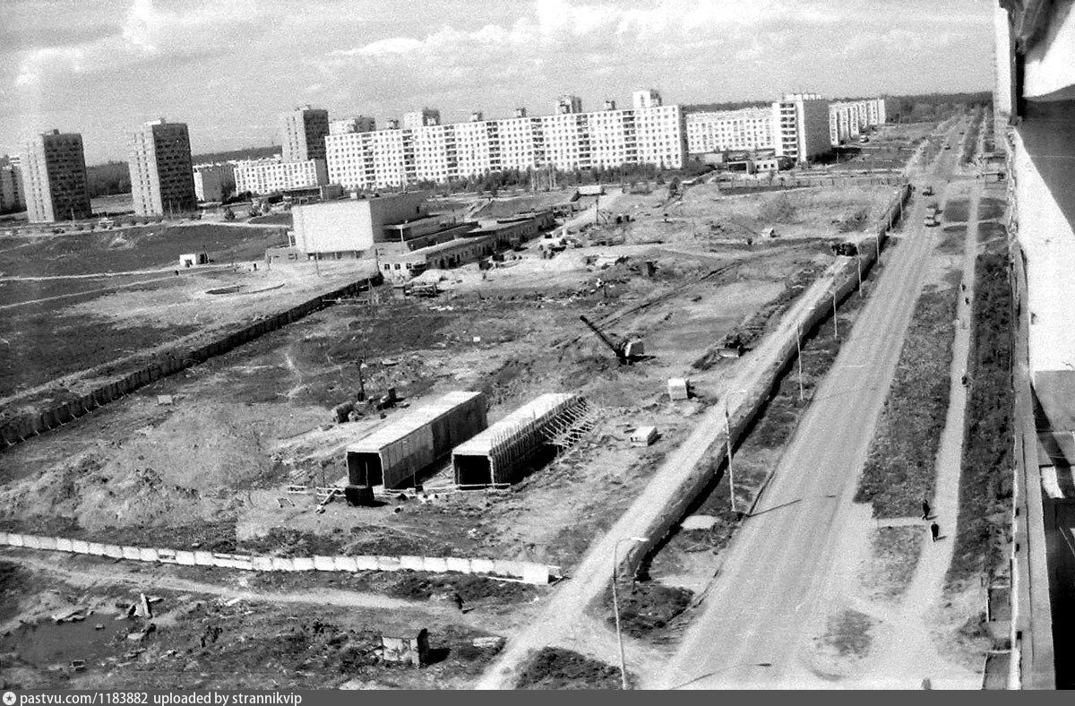 Начало строительства станции "Медведково", 1974.