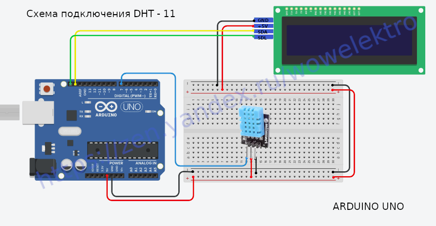Измерение температуры и влажности с помощью Arduino и датчика DHT11