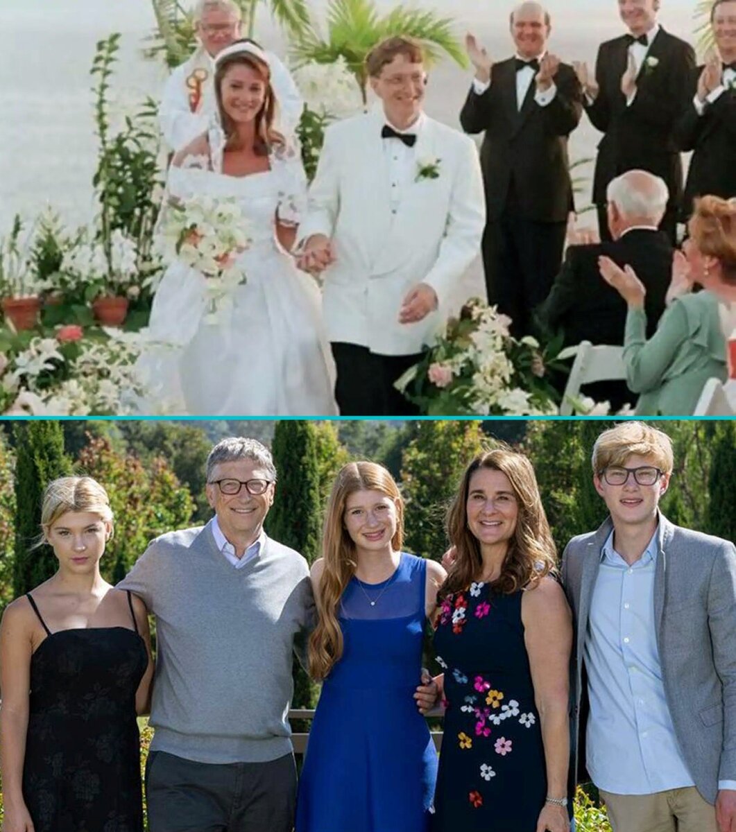 Свадьба Билла и Мелинды на Гавайях и пара вместе с детьми: Фиби Адель (18), Дженнифер Кэтрин (25) и Рори Джоном (21)