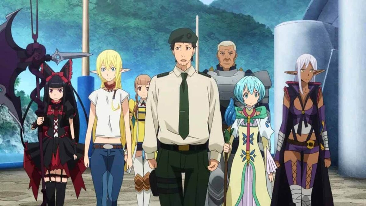 Кадр из аниме "Врата: Там бьются наши воины"