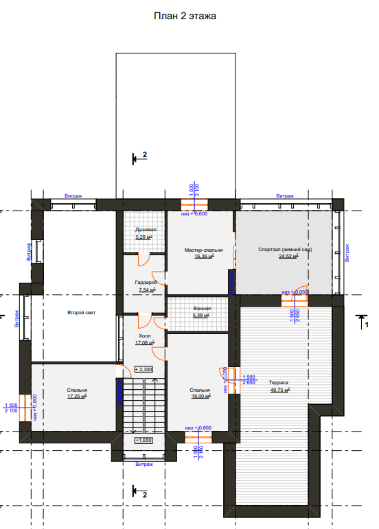 Планировка 2 этажа
