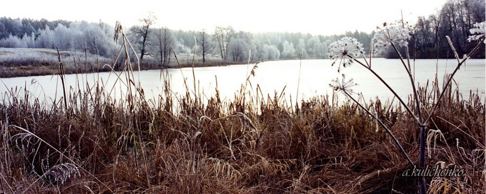 Снега еще нет, а иней и лёд уже есть