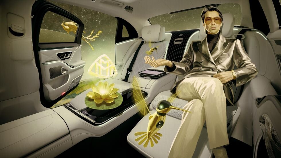 100-ЛЕТИЕ
Коллаборация в честь столетия бренда Maybach Легендарный облик  В 2021 году  Maybach отметил столетие со дня выпуска первого серийного автомобиля и представил новую модель седана – Mercedes-Maybach S-Класс. В разработке рекламной кампании для этого автомобиля принял участие всемирно известный испанский художник Игнаси Монреаль. Рассказывая о процессе работы над кампанией под слоганом «Эпоха легенды продолжается», Монреаль отмечает, что он стремился придать Mercedes-Maybach по-настоящему легендарный облик. В материалах можно встретить изображение “муз”, которые закладывают идею в голову Вильгельма Майбаха, и золотого феникса, который является отражением мифической ауры автомобиля и постоянного стремления к инновациям.