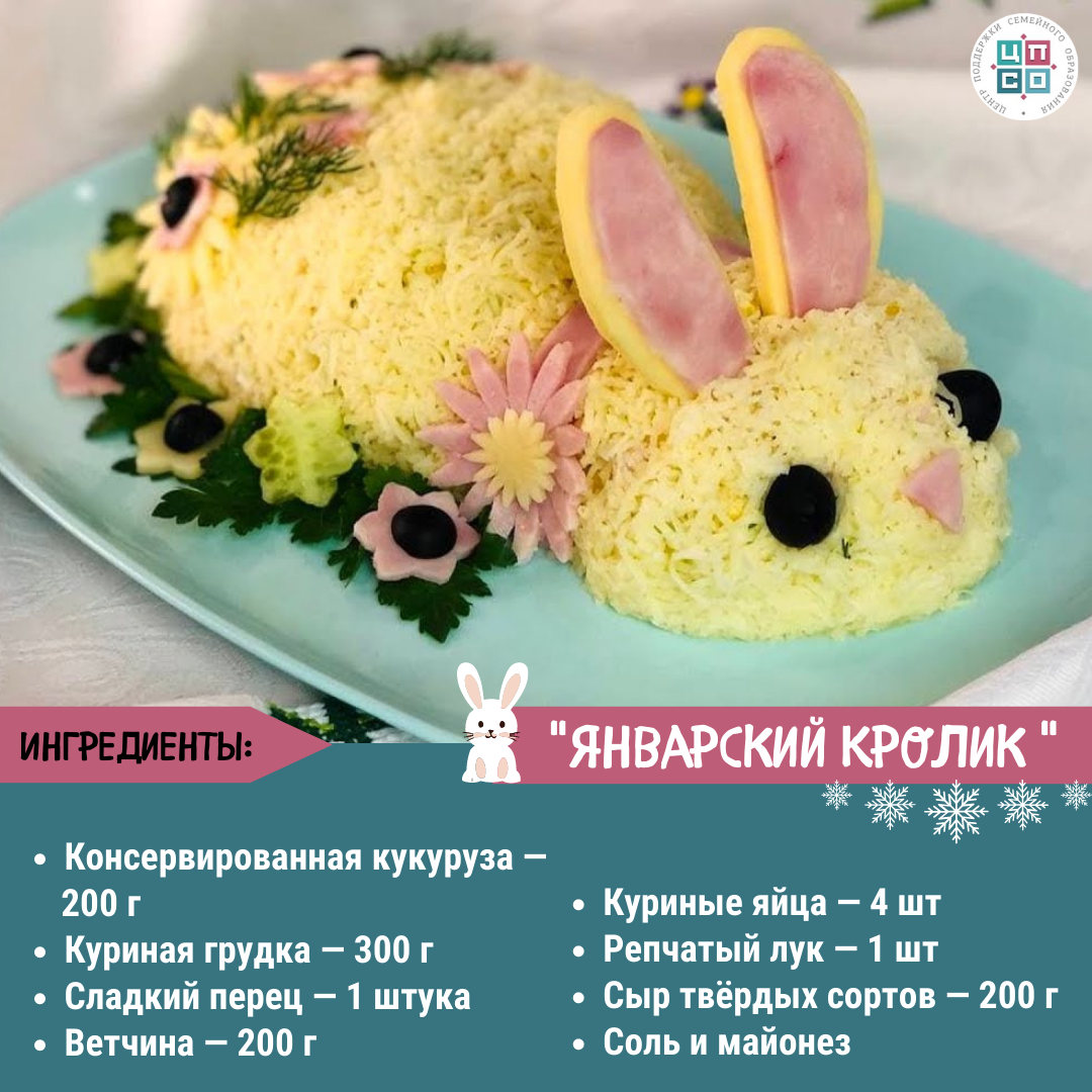 Салаты в виде Кролика на Новый год – простые и вкусные рецепты