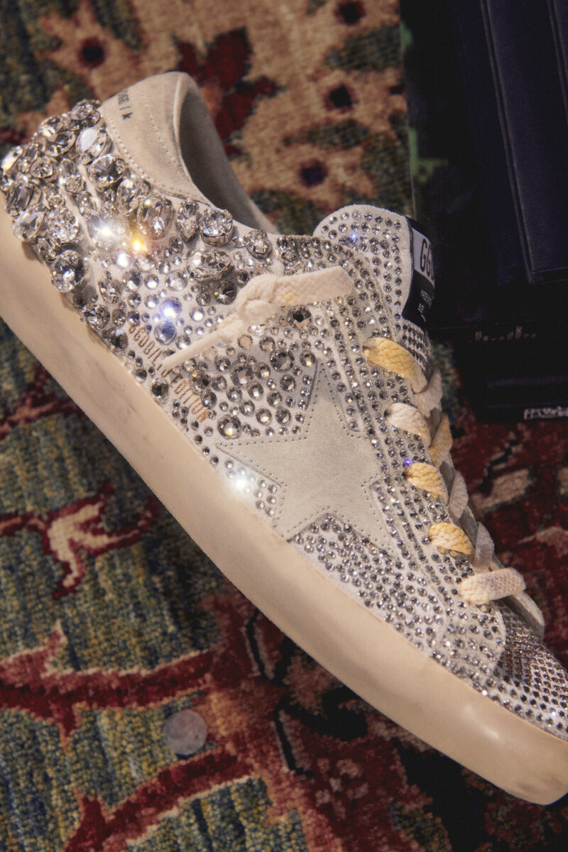 Golden goose with store swarovski