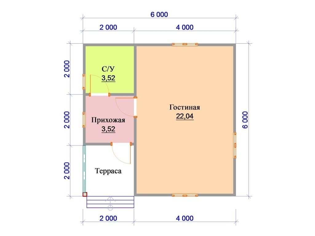 Дома из газобетона 6 на 6