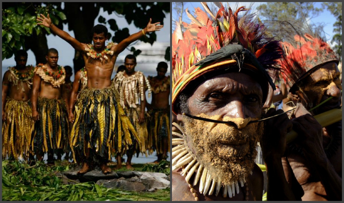 Народ на острове Фиджи.