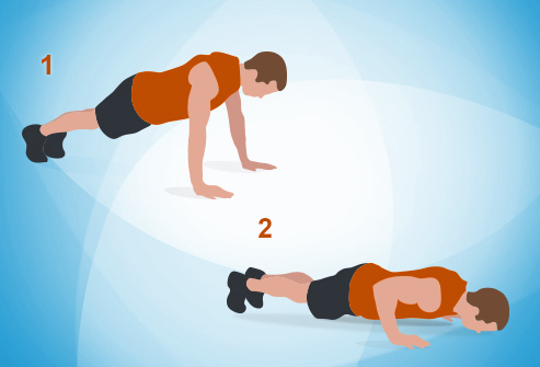 7 упражнение 3. Выпрямляя руки упор лежа. «7-Минутные упражнения». Do Push-ups 20 times.