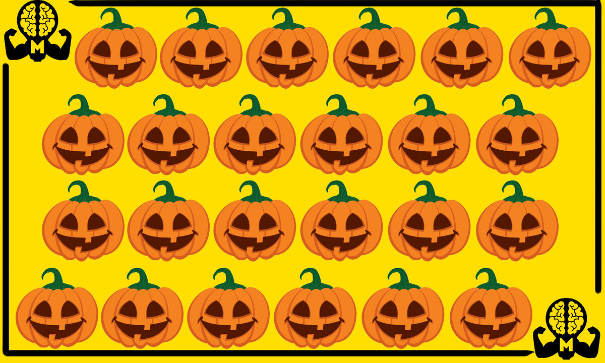 Какае две тыквы отличаются от всех остальных? Авторская картинка.