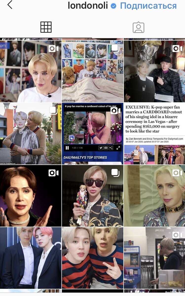 Так выглядит лента инстаграмма фаната.Источник: Инстаграмм Оли, https://instagram.com/londonoli 