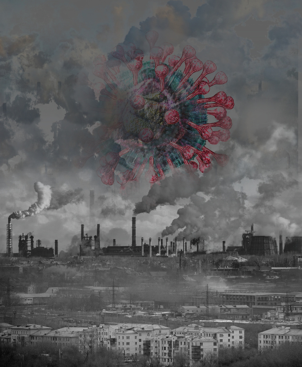 Челябинск под смогом и коронавирусом 2020 (арт)